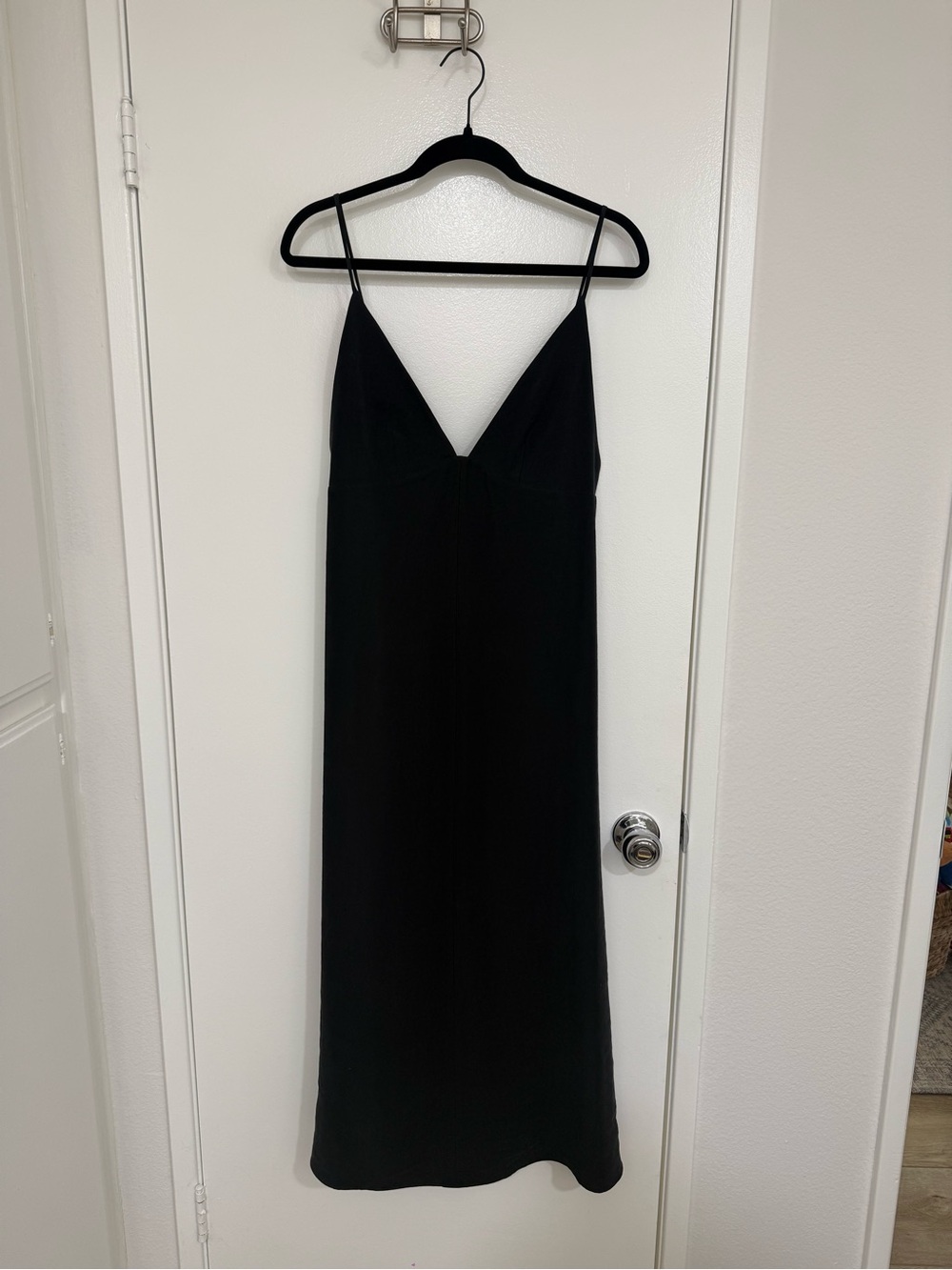 Zara Black Strapless Slip Dress with Thin Straps
